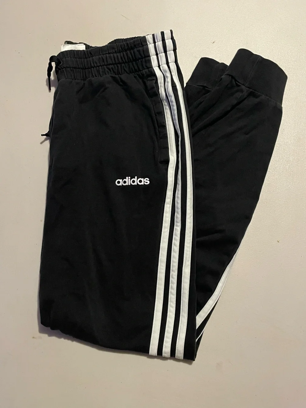 adidas Kids Black Joggers with White Three Stripes